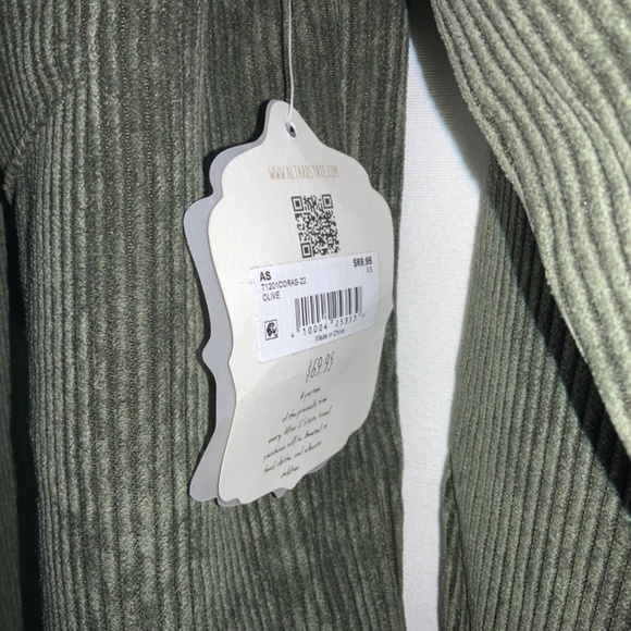 Altar’d State button front corduroy shirt Sz XS shacket side seam pocket - Picture 7 of 7